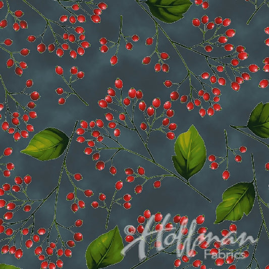Hoffman Poinsettia Song Q7641-55S Charcoal/Silver