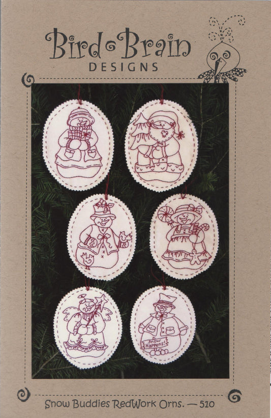 Snow Buddies Redwork Ornaments BBD510