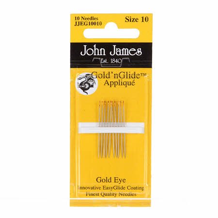 John James Size 10 Gold'n Glide Applique Needles JJEG10010