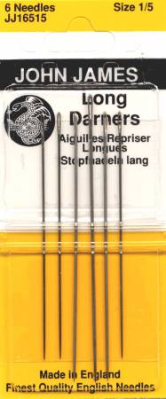 John James Long Darners Needles Assorted Sizes 1/5 6ct JJ165-1-5