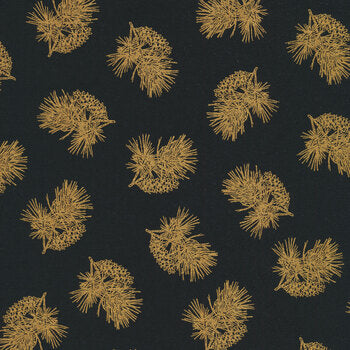 Robert Kaufman Winter's Grandeur Metallic 9 AXBM-20080-2 BLACK