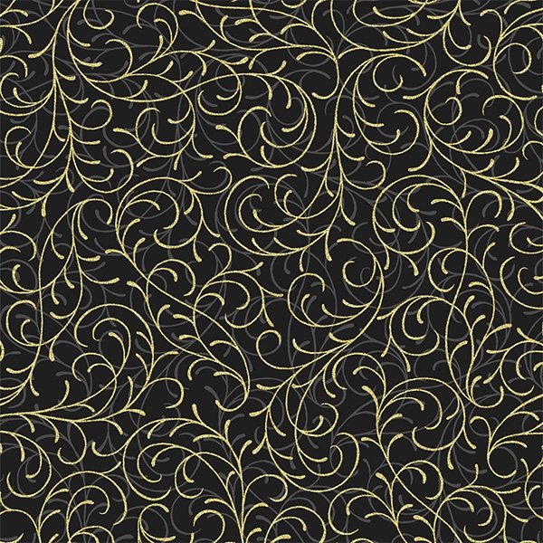 Hoffman Joyful Traditions T7753-4G Black/Gold