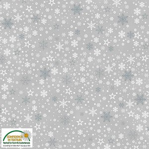 Stof Fabrics It's Snowflake Snowflakes - GREY/SILVER  4597M-020